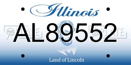 AL89552 Illinois License Plate