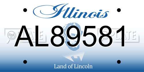 AL89581 Illinois License Plate