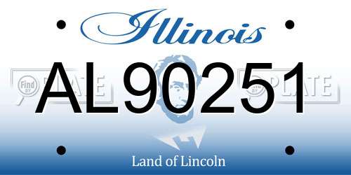 AL90251 Illinois License Plate