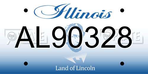 AL90328 Illinois License Plate