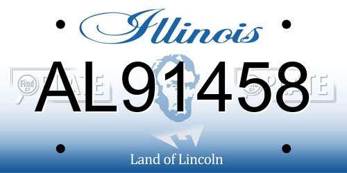 AL91458 Illinois License Plate