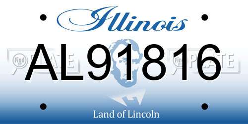 AL91816 Illinois License Plate