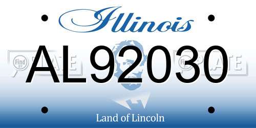 AL92030 Illinois License Plate