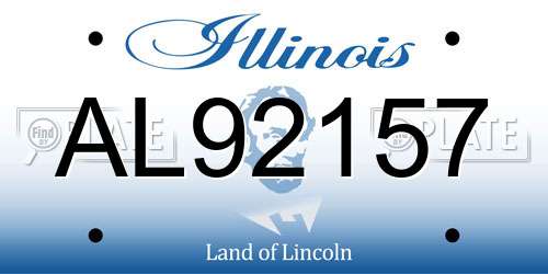 AL92157 Illinois License Plate