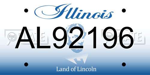 AL92196 Illinois License Plate