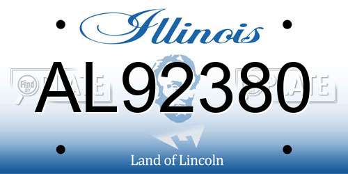 AL92380 Illinois License Plate