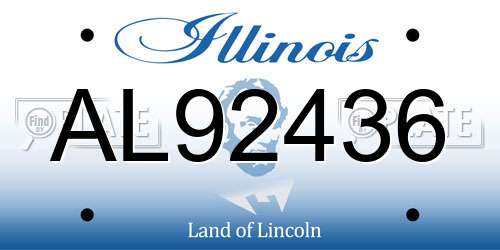 AL92436 Illinois License Plate