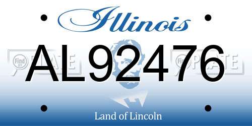AL92476 Illinois License Plate