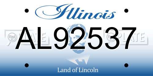 AL92537 Illinois License Plate