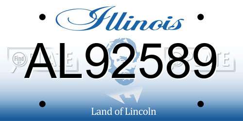 AL92589 Illinois License Plate