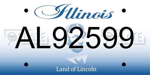 AL92599 Illinois License Plate
