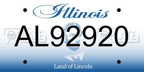 AL92920 Illinois License Plate