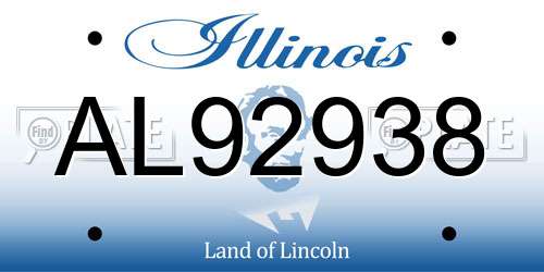 AL92938 Illinois License Plate