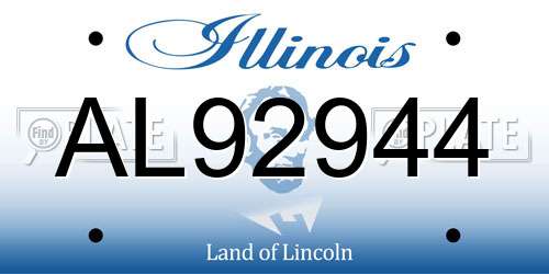 AL92944 Illinois License Plate