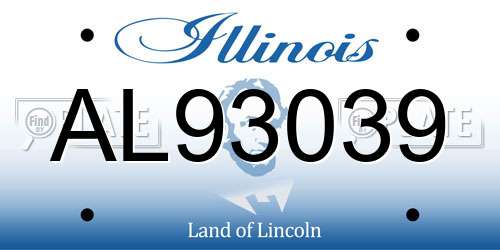 AL93039 Illinois License Plate