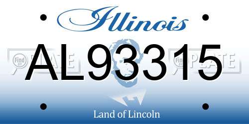 AL93315 Illinois License Plate