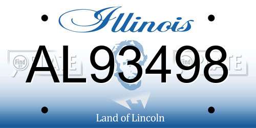 AL93498 Illinois License Plate