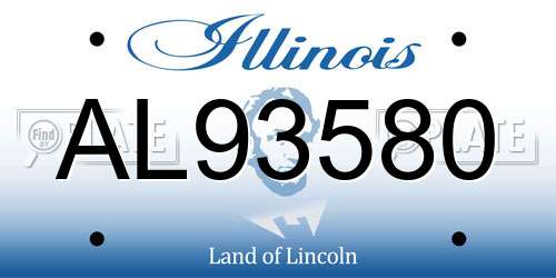 AL93580 Illinois License Plate