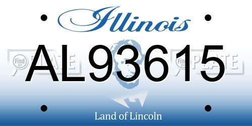 AL93615 Illinois License Plate