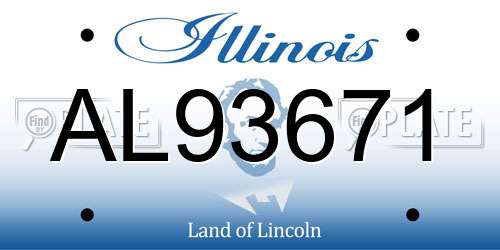 AL93671 Illinois License Plate