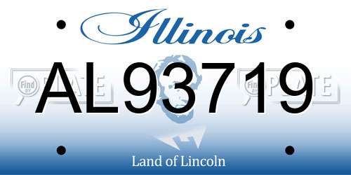 AL93719 Illinois License Plate