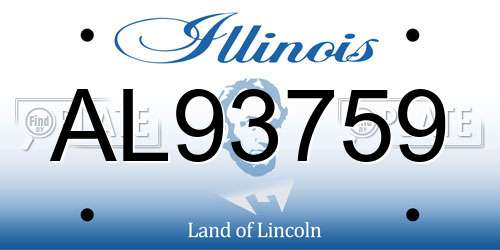 AL93759 Illinois License Plate
