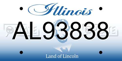 AL93838 Illinois License Plate