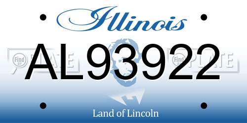 AL93922 Illinois License Plate