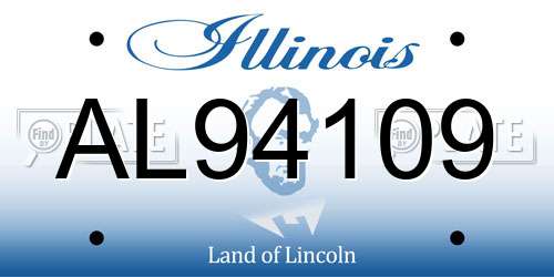 AL94109 Illinois License Plate