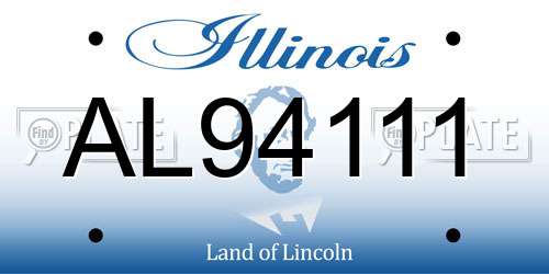 AL94111 Illinois License Plate