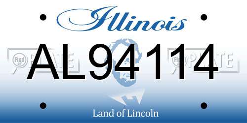 AL94114 Illinois License Plate