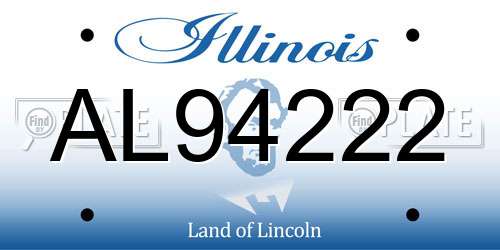 AL94222 Illinois License Plate