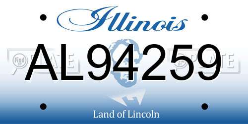 AL94259 Illinois License Plate
