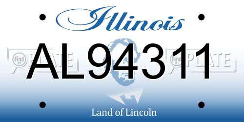 AL94311 Illinois License Plate