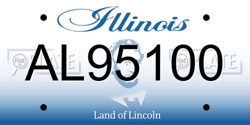 AL95100 Illinois License Plate