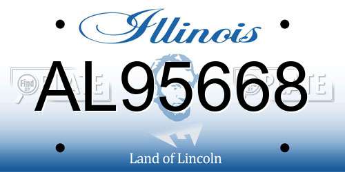 AL95668 Illinois License Plate