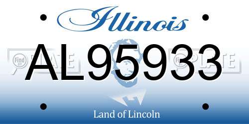AL95933 Illinois License Plate