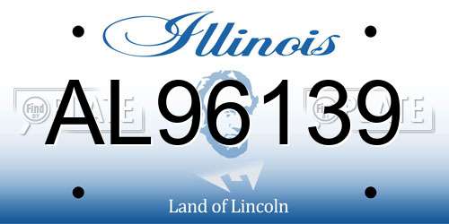 AL96139 Illinois License Plate