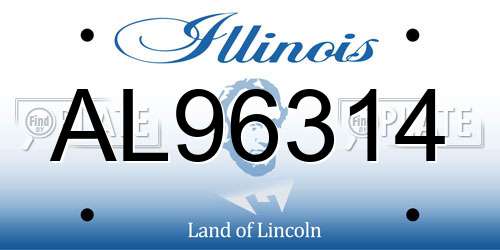 AL96314 Illinois License Plate