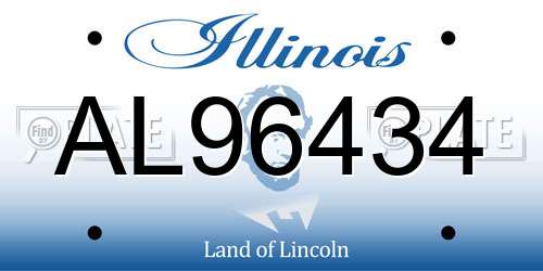 AL96434 Illinois License Plate