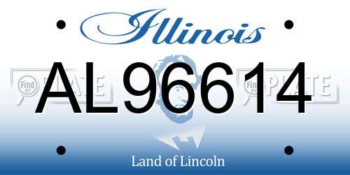 AL96614 Illinois License Plate