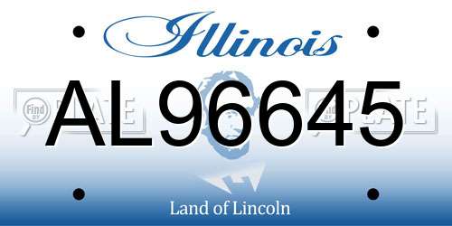 AL96645 Illinois License Plate