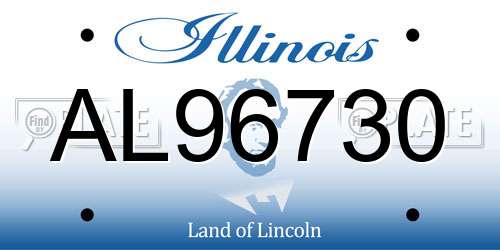 AL96730 Illinois License Plate