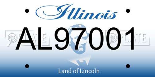 AL97001 Illinois License Plate
