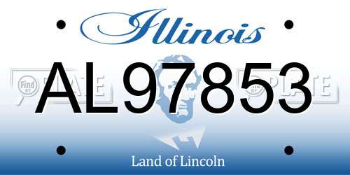 AL97853 Illinois License Plate