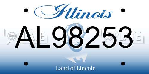 AL98253 Illinois License Plate