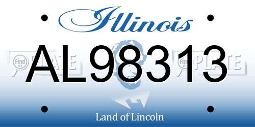 AL98313 Illinois License Plate