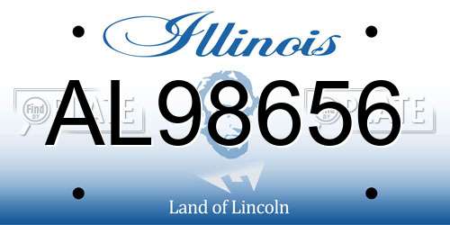 AL98656 Illinois License Plate