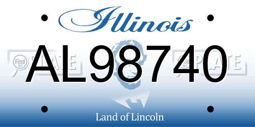 AL98740 Illinois License Plate
