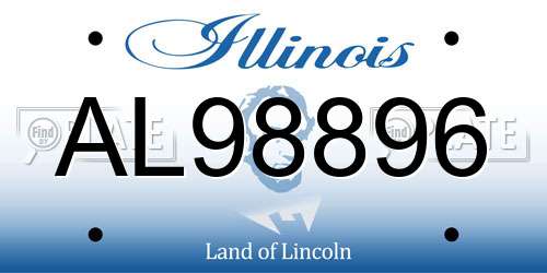 AL98896 Illinois License Plate